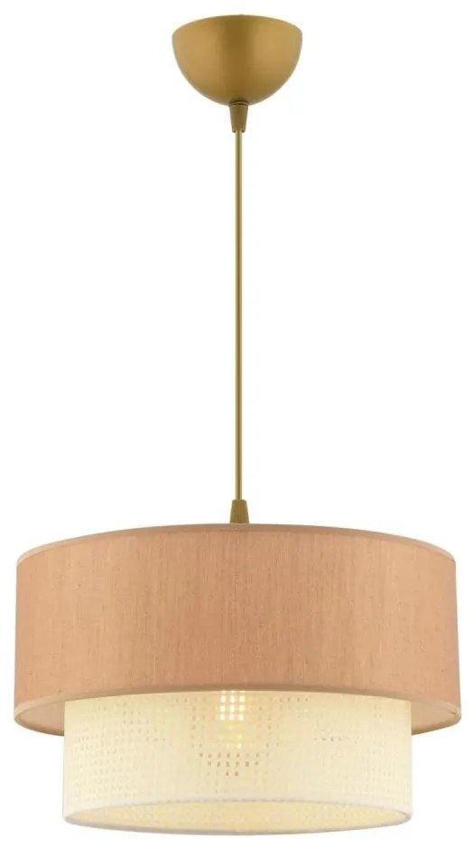 Пендел на кабел ECHO 1xE27/60W/230V кафяв/кремав