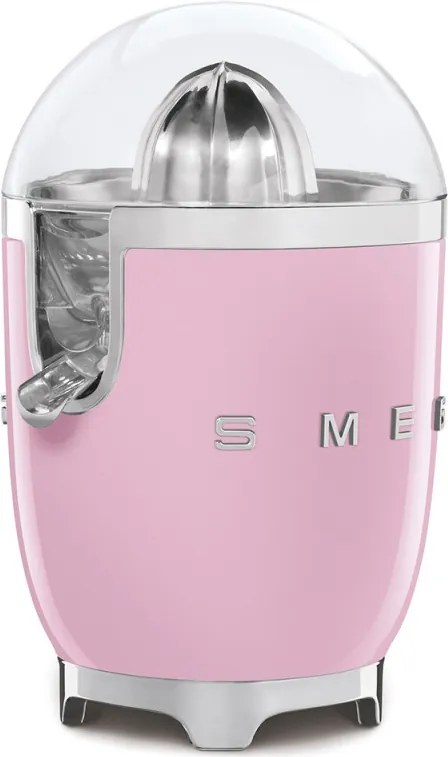Електрическа цитрус преса Smeg CJF11PKEU, 70 W, Антикапкова система, Противоплъзгаща се основа, Розов