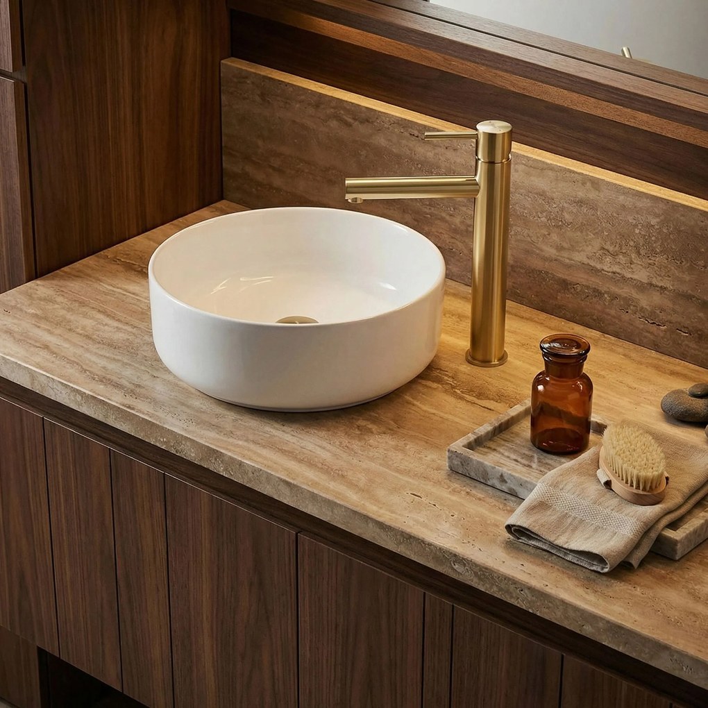 Смесител за мивка  Rea Tess Brush Gold High