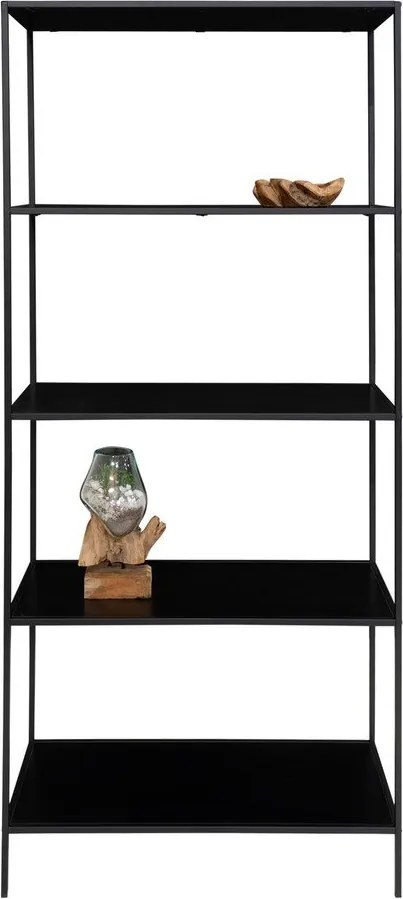 Черна метална библиотека 80x170x36 cm Vita – House Nordic