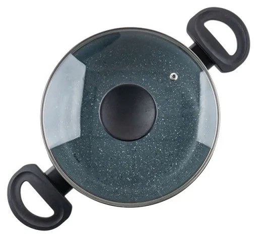 Тенджера Luigi Ferrero Prima FR-2244, 22x9.5 см, 3.1 л, Незалепващо покритие, Стъклен капак с отвор за пара, Индукция, Тъмносин
