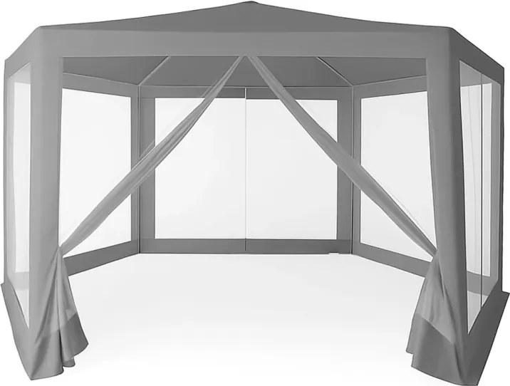 Градинска беседка с мрежа против комари 2 x 2 м Сив