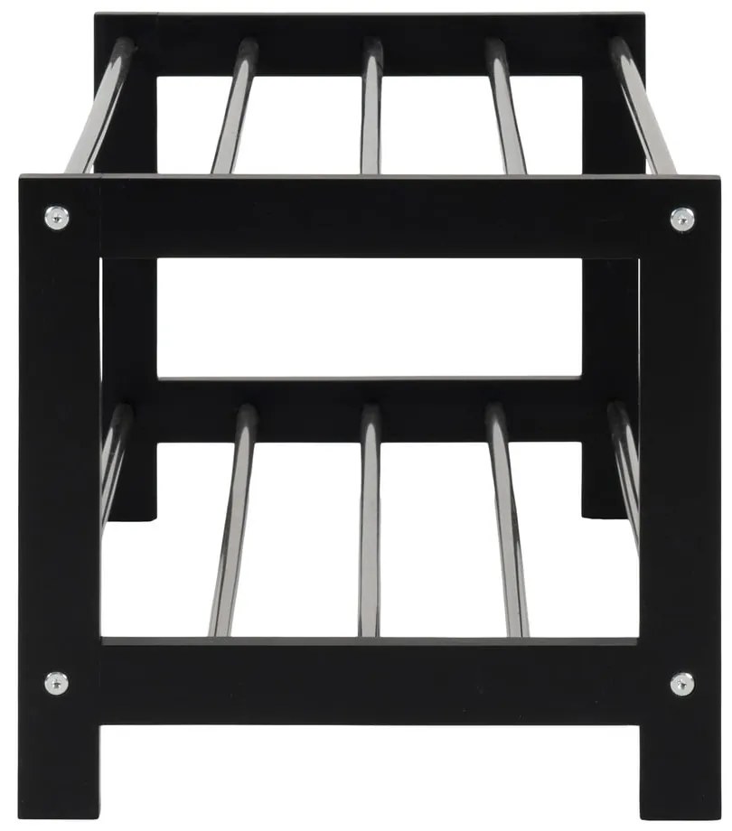 Черна етажерка за обувки от тополова дървесина Padova - House Nordic