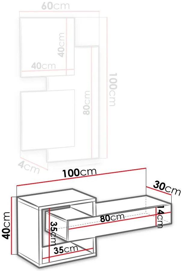 Свита квадратна висяща полица