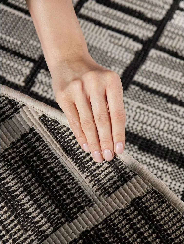 Черен/кремав кръгъл килим за открито и закрито ø 160 cm Haringey Crouch – Ted Baker