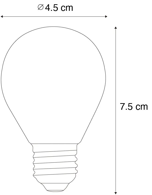 Комплект от 5 E27 димируеми LED Filament крушки G45 прозрачни 4W 470 lm 2700K