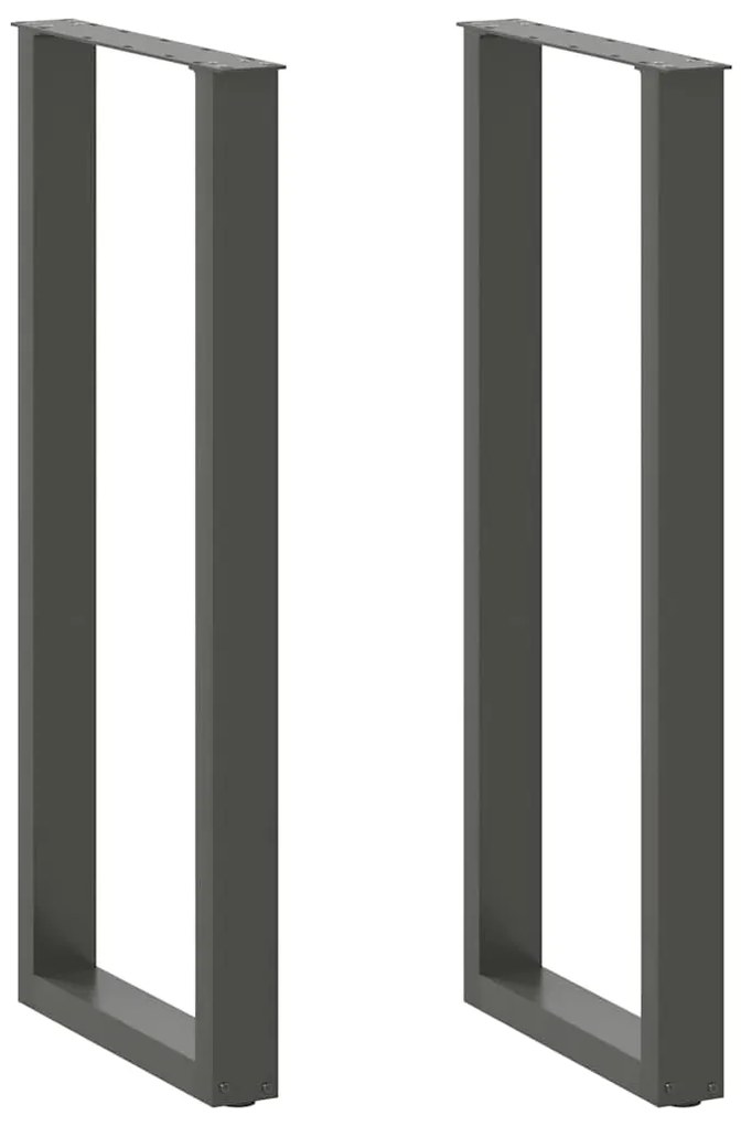 4013246 vidaXL Крака за бар маса, U-образни, 2 бр., антрацит, 50 x (110-111) см, стомана