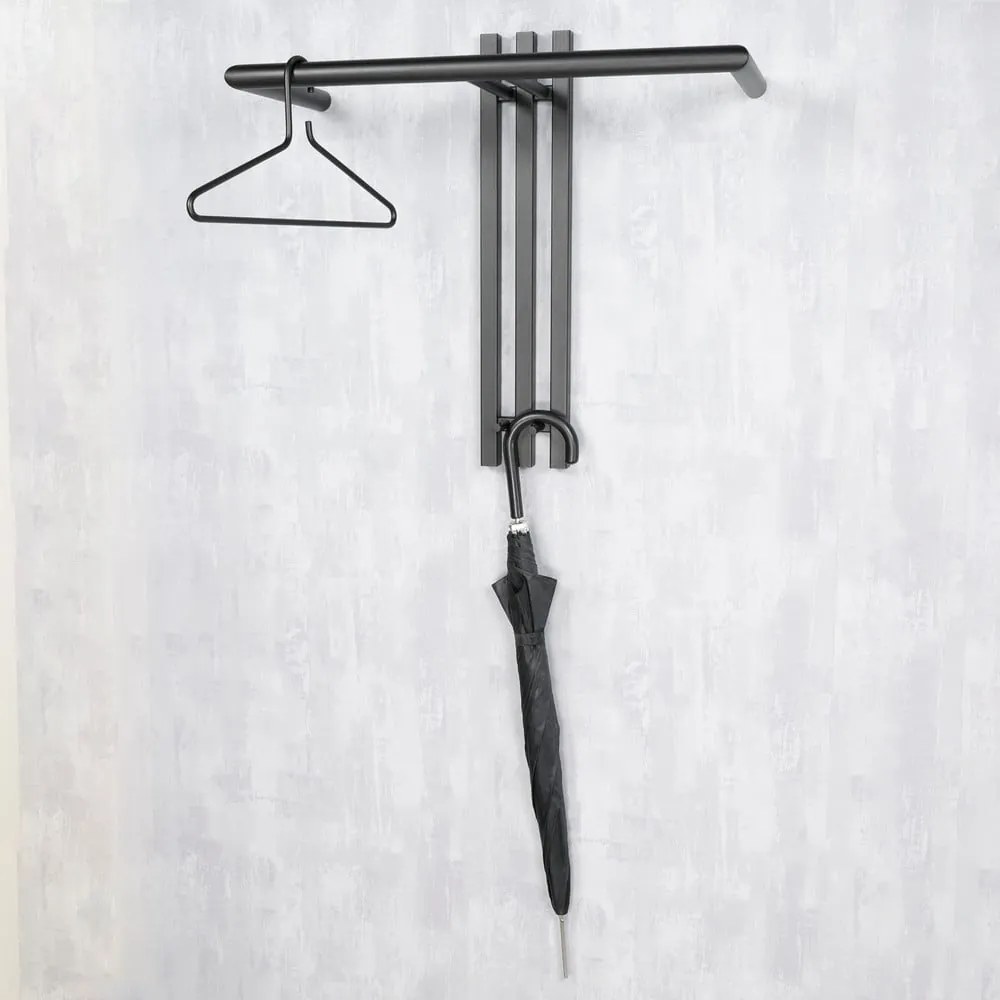 Черна метална стенна закачалка 65 cm Senza – Spinder Design