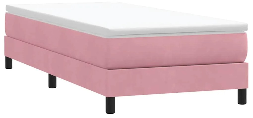 3315818 vidaXL Box Spring легло без матрак розово 100x210 cm кадифе