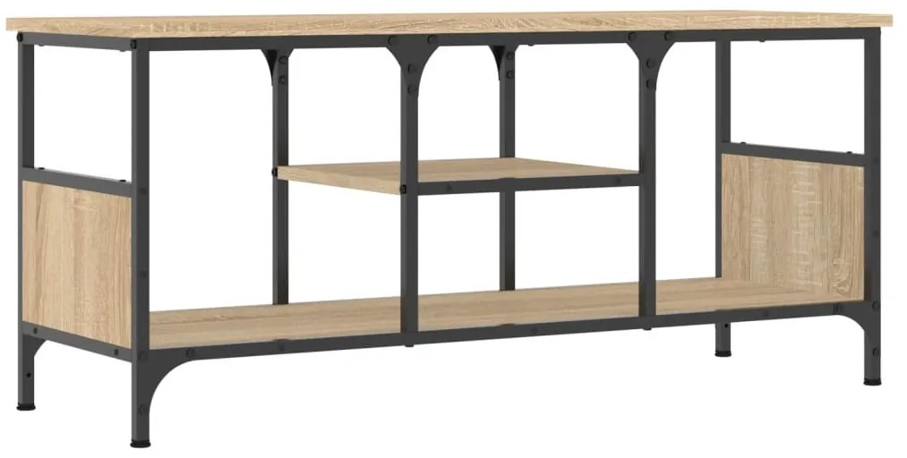 831799 vidaXL ТB шкаф, сонома дъб, 100x35x45 см, инженерно дърво и желязо