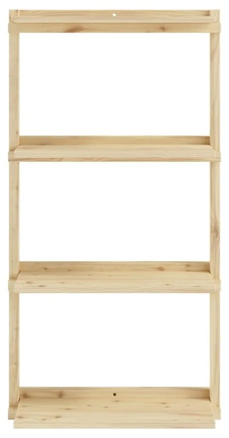 Стенна библиотека от масивен бор в естествен цвят 66x127 cm Groove – Karup Design