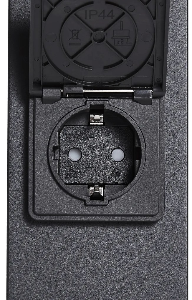 Модерен външен стълб черен с димно стъкло 70 см със сензор за здрач IP44 - Дания