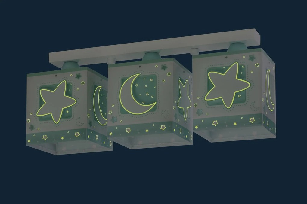 Полилей Ango Moon три светлини-зелен