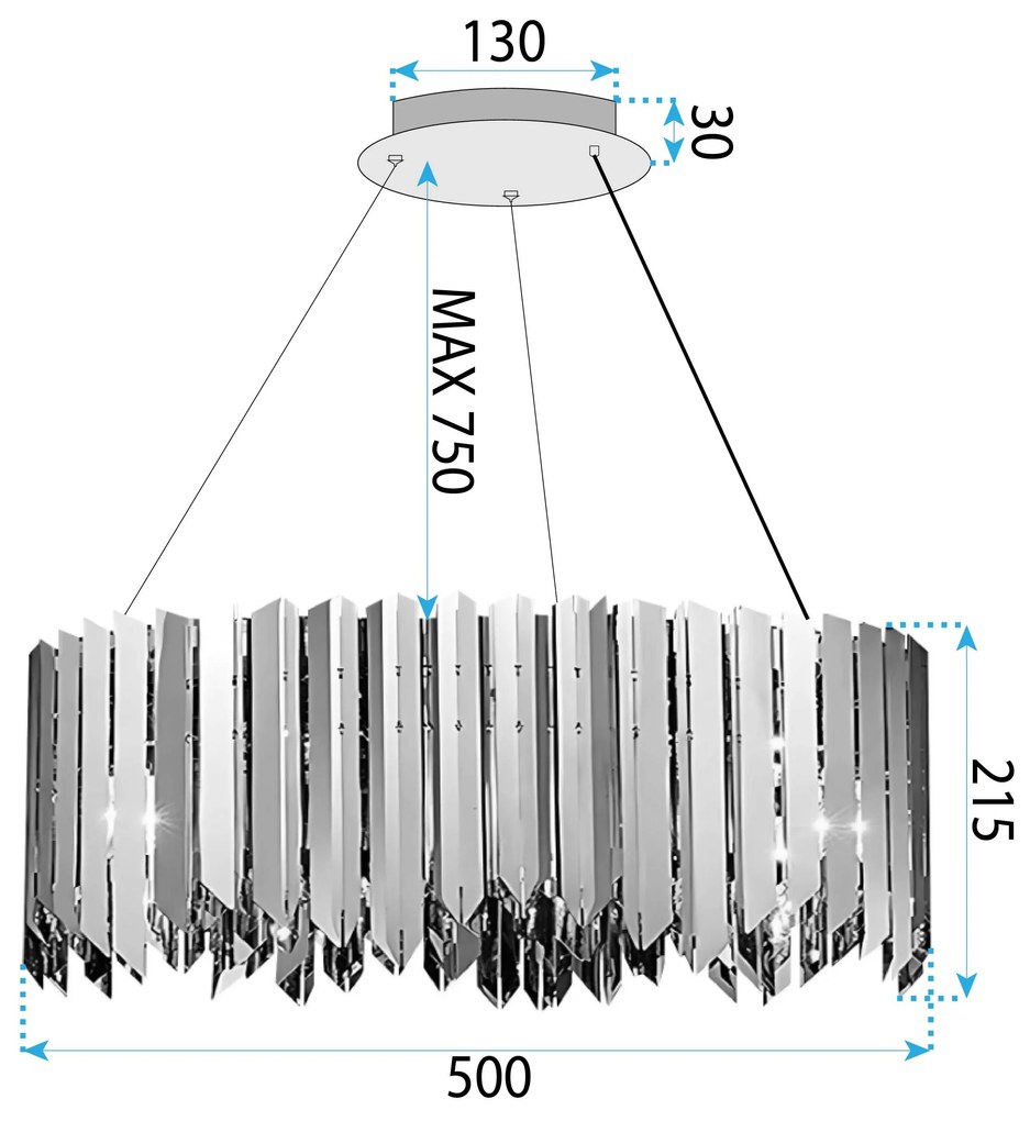 Лампа APP1763-8CP metal CHROME