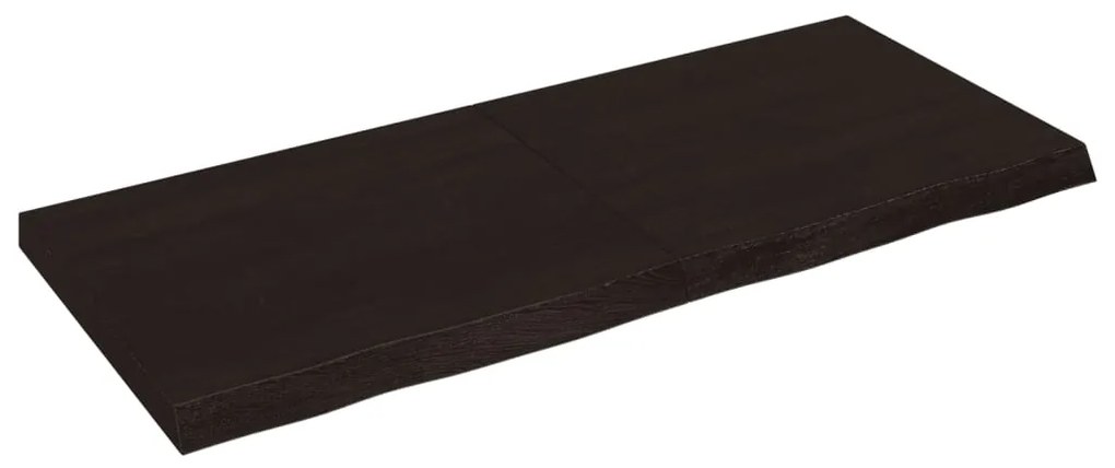 3156445 vidaXL Плот за маса тъмнокафяв 140x60x(2-6) см обработен масивен дъб