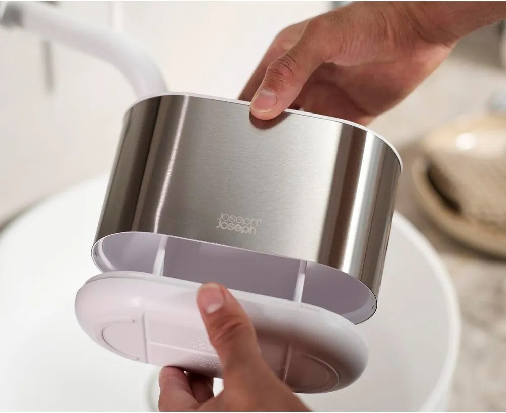 Стойка за четки за зъби от неръждаема стомана в сребрист цвят Duo Steel – Joseph Joseph