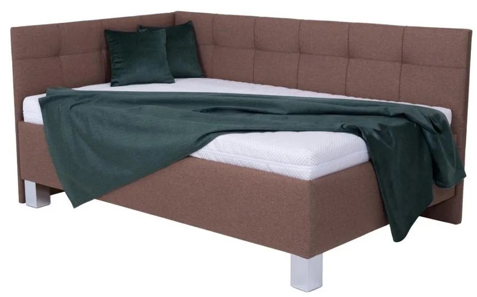 Тапицирано легло с място за съхранение, без матрак MARIA PETITE 120x200 см, кафяво