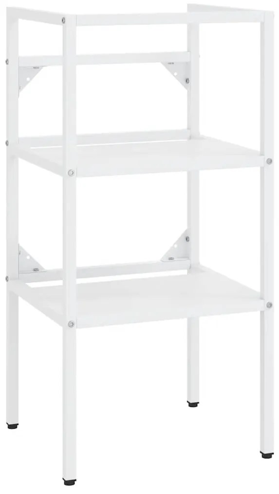 338484 vidaXL Рамка за мивка за баня, бяла, 40x38x83 см, желязо