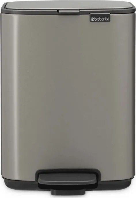 Кош за боклук Brabantia Bo Pedal 1010126, 4 л, Леко затваряне, Противоплъзгаща основа, Сив