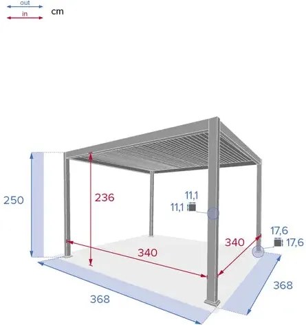 Беседка Hesperide Evora, Алуминий, 3.6x3.6 m - Бял