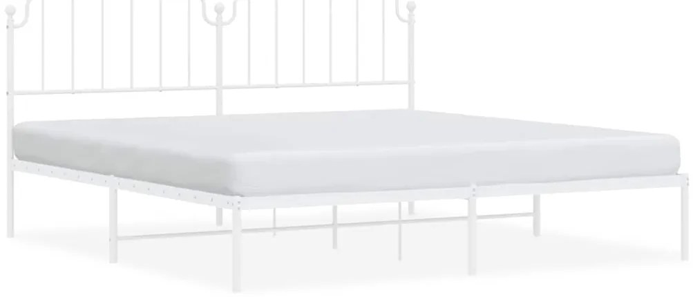 373942 vidaXL Метална рамка за легло с горна табла, черна, 193x203 см