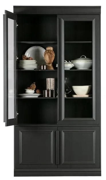 Черна витрина от масивен бор 110x215x44 cm Organize – WOOOD