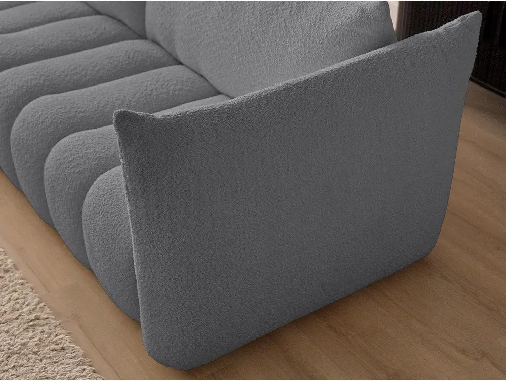 Сив ъглов диван от прежда с примки от букле (ляв ъгъл) Azra – Bobochic Paris