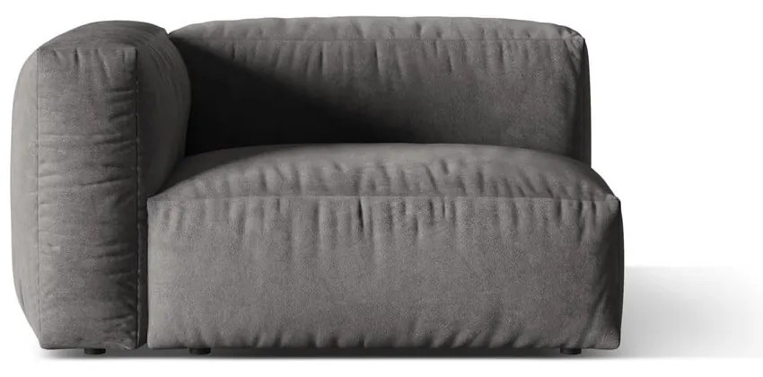 Сив кадифен модул за диван (ляв ъгъл) Martina – Micadoni