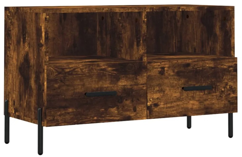 828985 vidaXL ТB шкаф, опушен дъб, 80x36x50 см, инженерно дърво