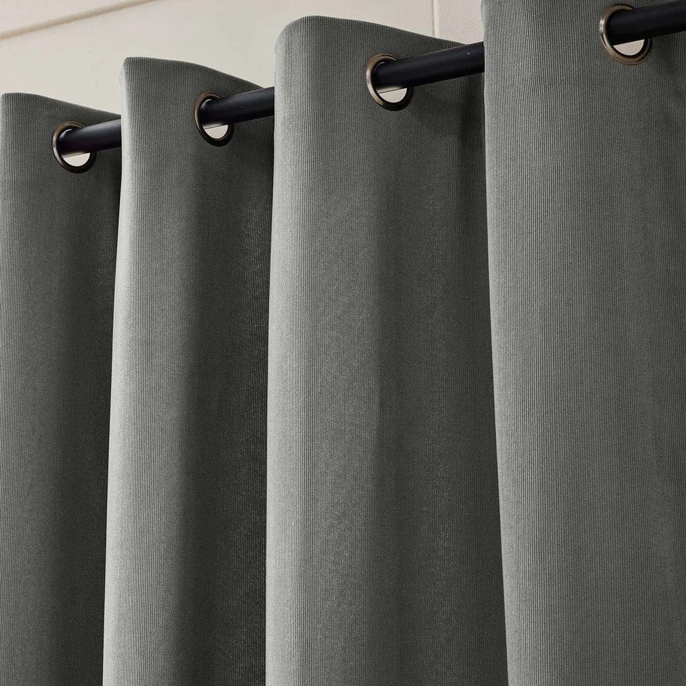 Антрацитно термо перде от рипсено кадифе 140x260 cm Madison – douceur d'intérieur