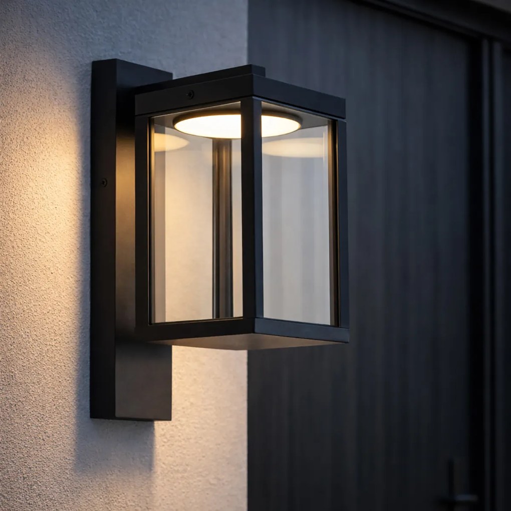 Външна стенна лампа черна с LED IP54 - Ferdinand