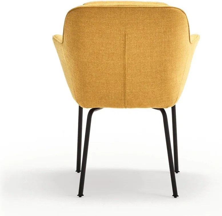 Тапициран трапезен стол с подлакътници в цвят горчица Sadira – Teulat