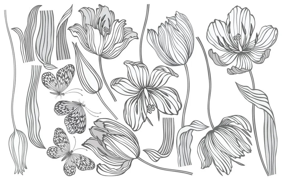 Комплект стикери за стена Bright Tulips - Ambiance