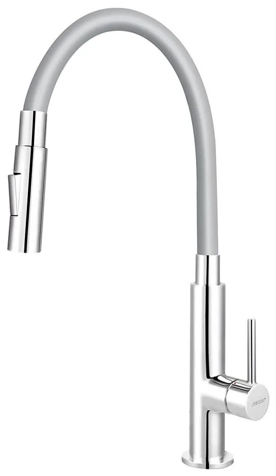 FERRO - Кран за мивка с гъвкаво рамо лъскав хром/сив