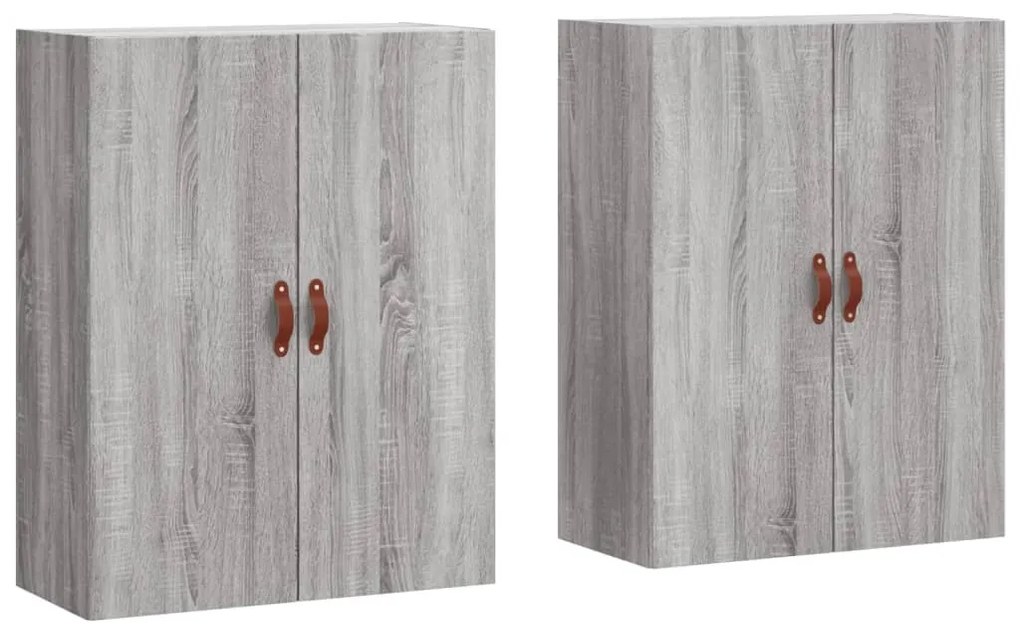 3195601 vidaXL Стенни шкафове, 2 бр, сив сонома, 69,5x34x90 см