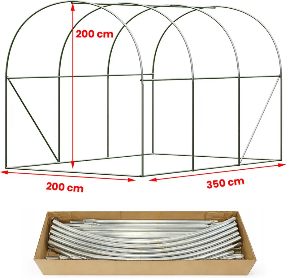 Заместваща конструкция за трисегментна кутия от фолио с размери 2 m x 3,5 m