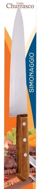 Нож готварски от неръждаема стомана 20см с дървена дръжка SIMONAGGIO-CHURRASCO (CH5204)
