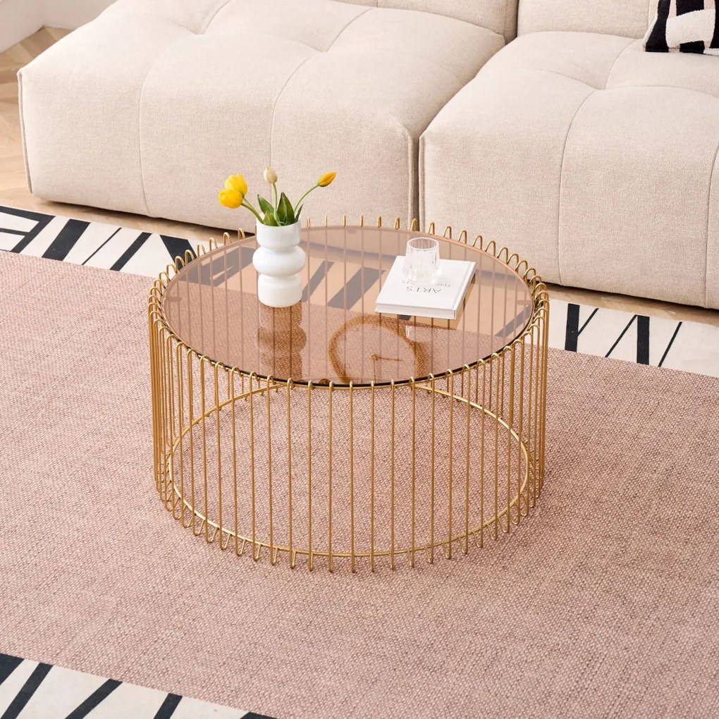 Кафе-маса Temporal Round-злато