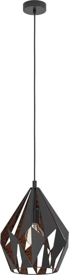 Черно висящо осветително тяло с метален абажур ø 31 cm CARLTON 1 – EGLO