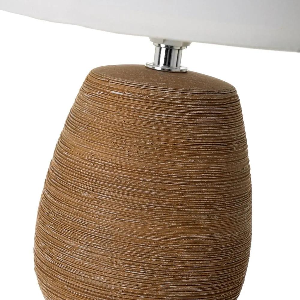 Кафява керамична настолна лампа с текстилен абажур (височина 27,5 cm) - Casa Selección