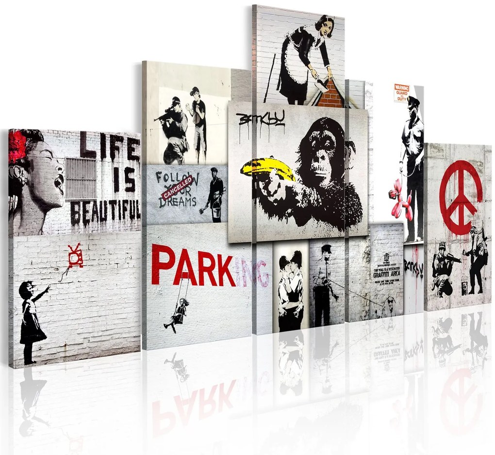 Платнен печат - улични престъпления: Banksy Art 100x50