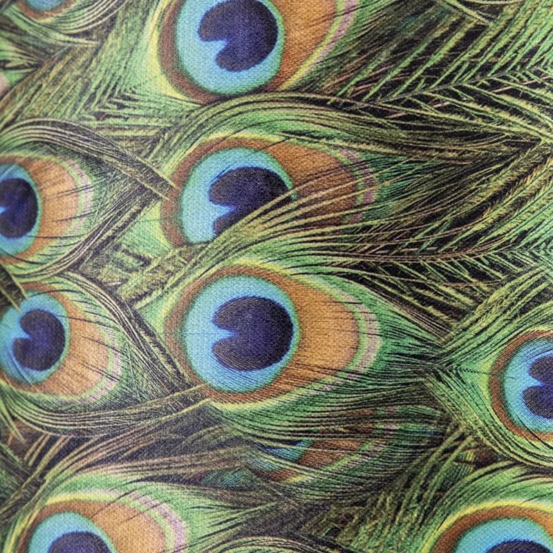 Абажур от кадифе с дизайн на паун 40/40/30 със златен интериор