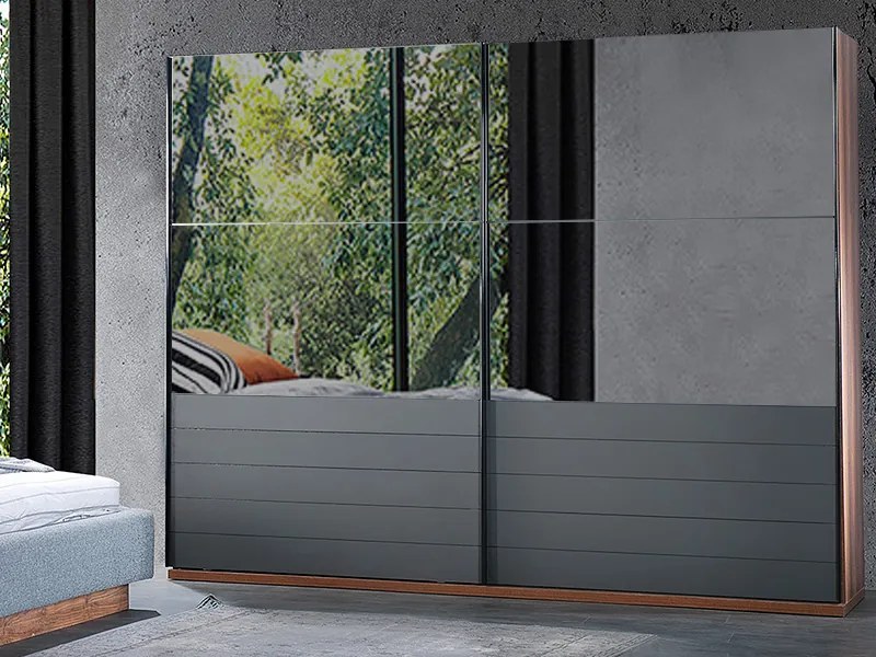 гардероб с плъзгащи врати ZETT2MDF 260 сиво
