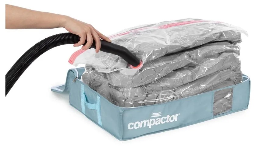 Вакуумна пластмасова кутия за съхранение под леглото 65x45x15,5 cm Blue Edition – Compactor