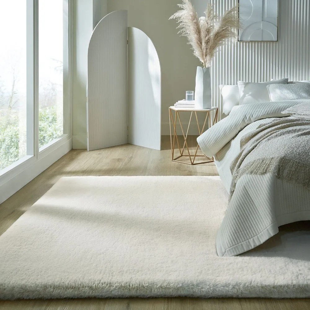 Бяла синтетична кожа 200x290 cm Ivy Luxury Fur – Flair Rugs