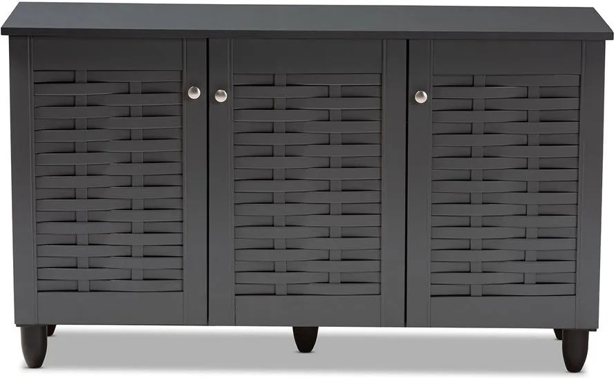 Шкаф за обувки Warren 3D-Тъмно сив