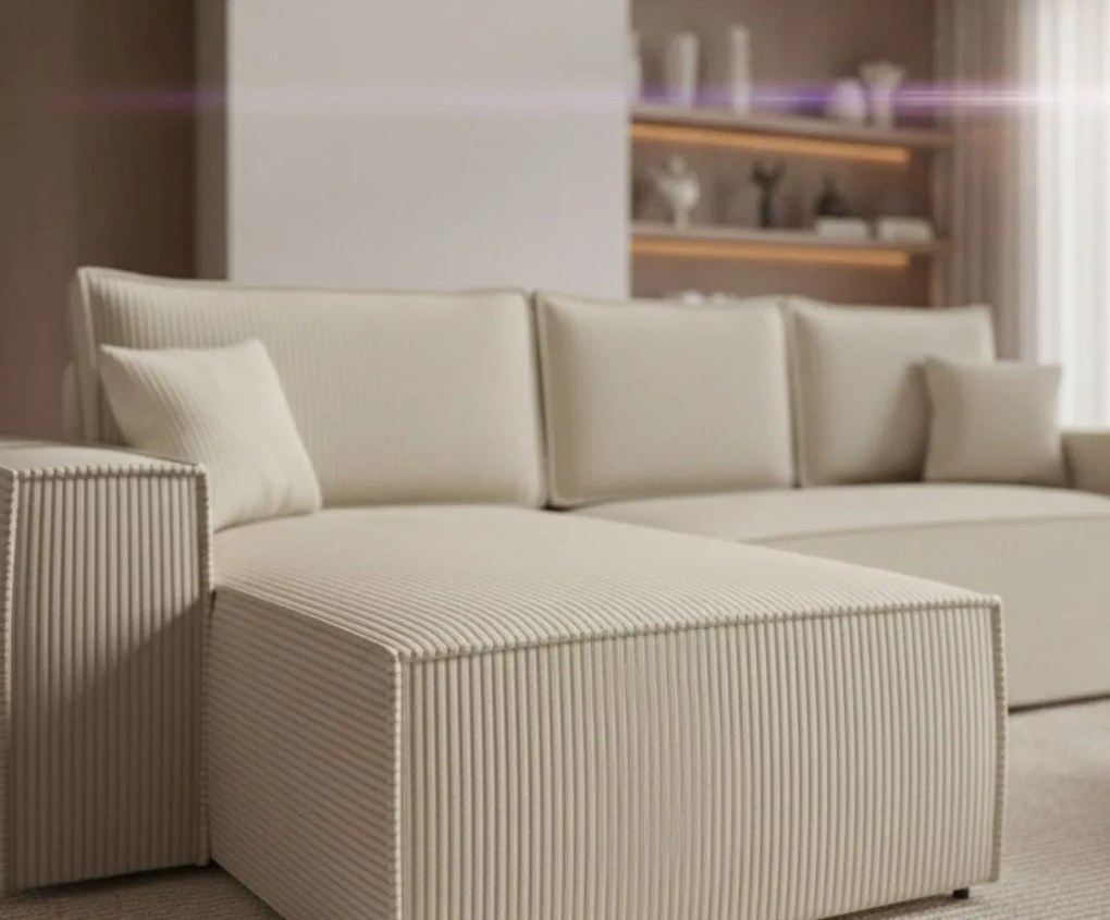 Ъглов диван Malaga mini I-Ekrou-Left