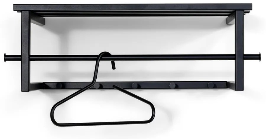 Черна метална стенна закачалка с рафт 76 cm Marco – Spinder Design
