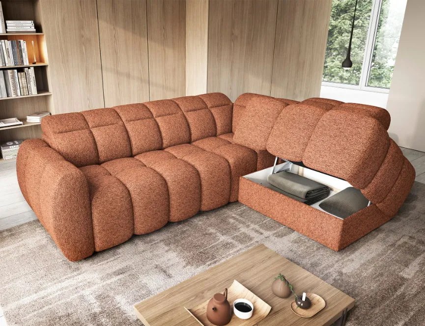 Ъглов диван Chicago-Оранжев-Десен