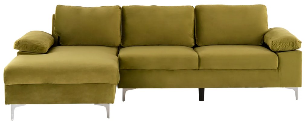 Диван Емилия ляв ъгъл HM3236.03L цвят маслина